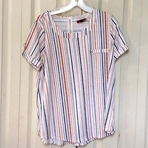 50th Street Women's vertical Multi Color Striped Top Size PL